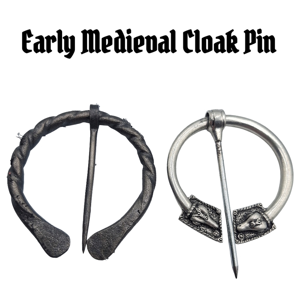2 Hand Crafted Viking Celtic Medieval Renaissance Penannular Brooch Cloak Pins